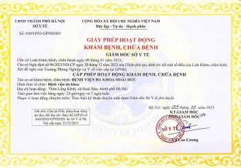 Giấy phép hoạt động khám chữa bệnh của BVĐK Hoài Đức